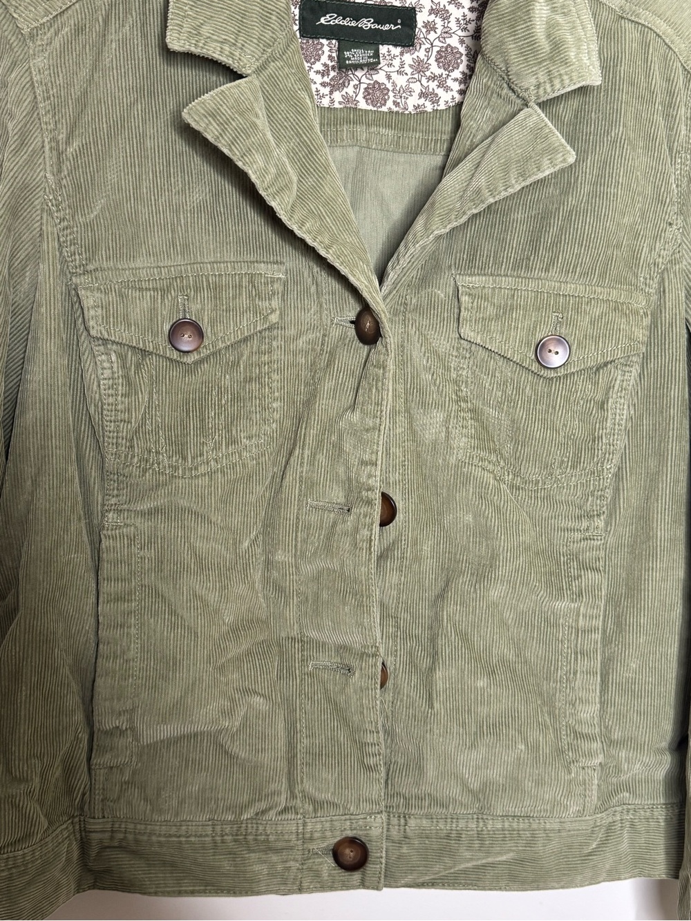 Eddie Bauer Olive Corduroy Jacket - Women’s - Picture 4 of 6